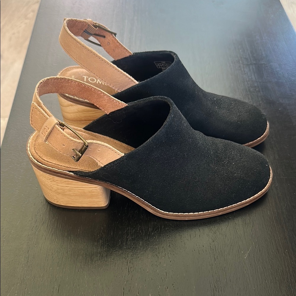 Toms Black and Tan Women's Slingback Shoes